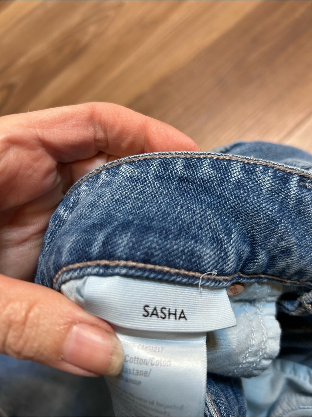 Paige Sasha wide leg jeans blue raw hem size 27 high rise medium wash revolve - Picture 6 of 11